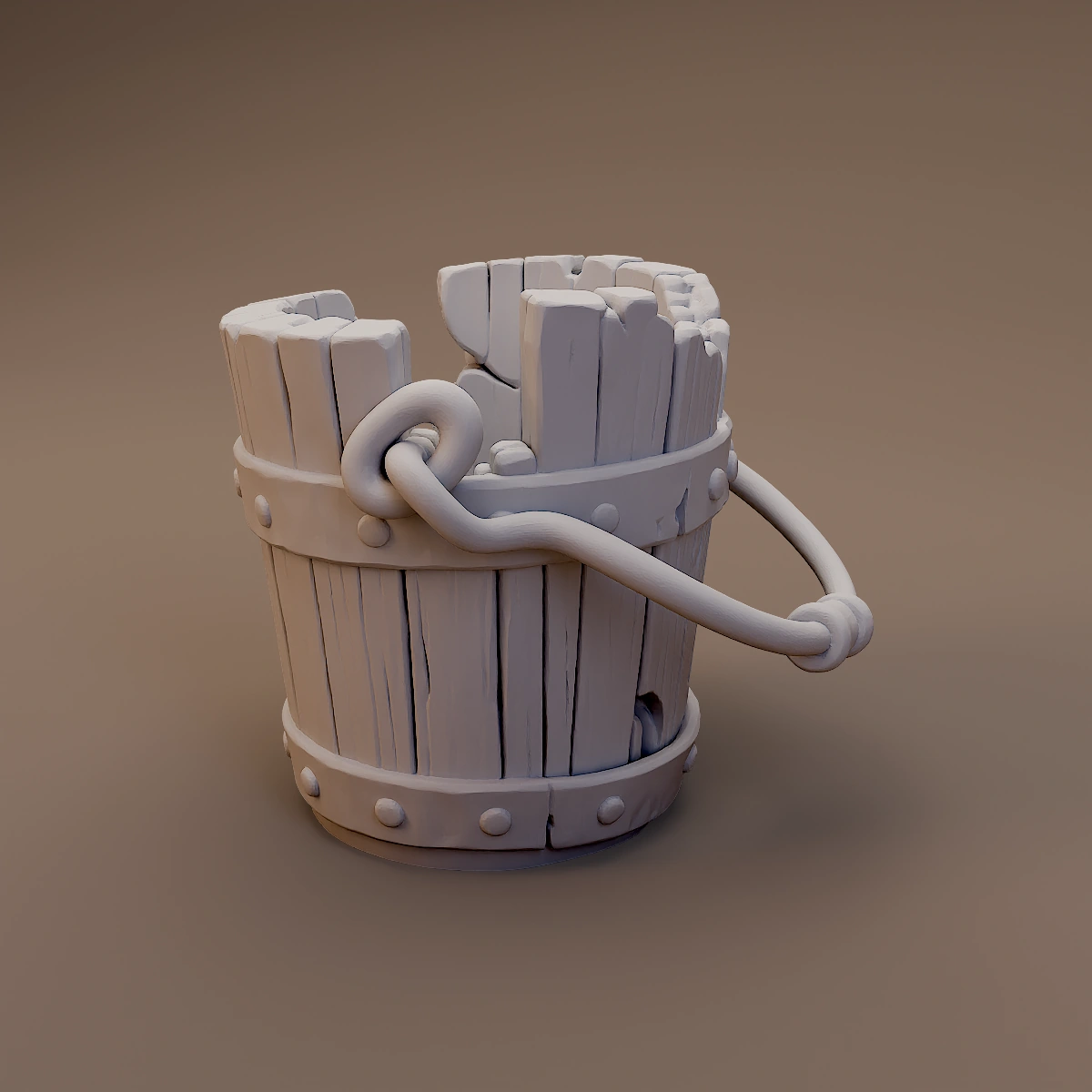 Worn Wooden Bucket