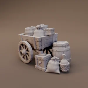 Supply Cart and Barrels