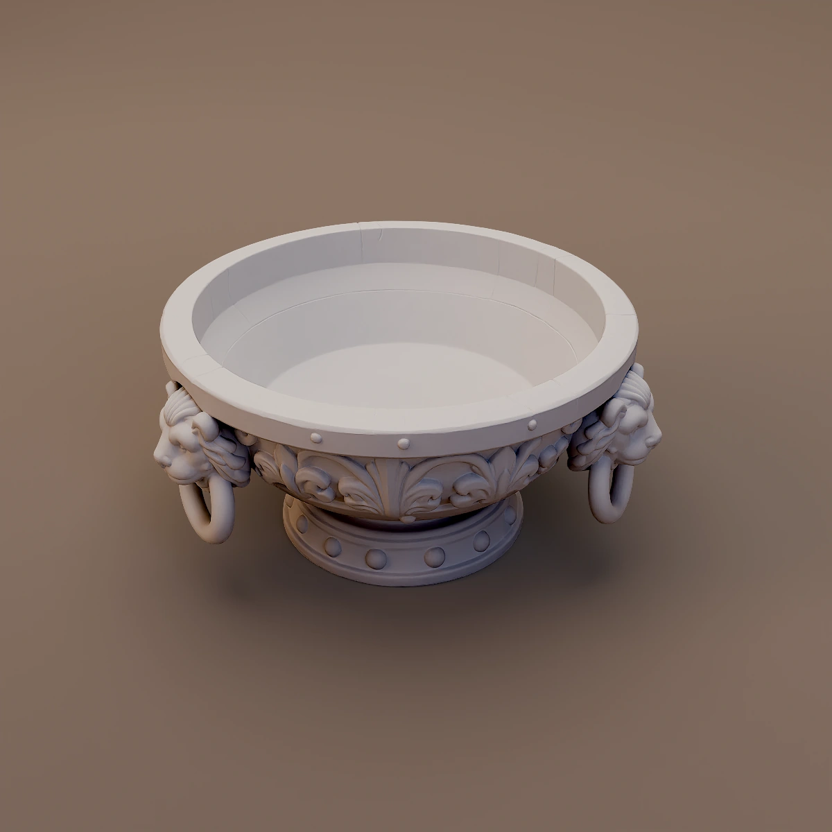 Lion Handled Stone Basin