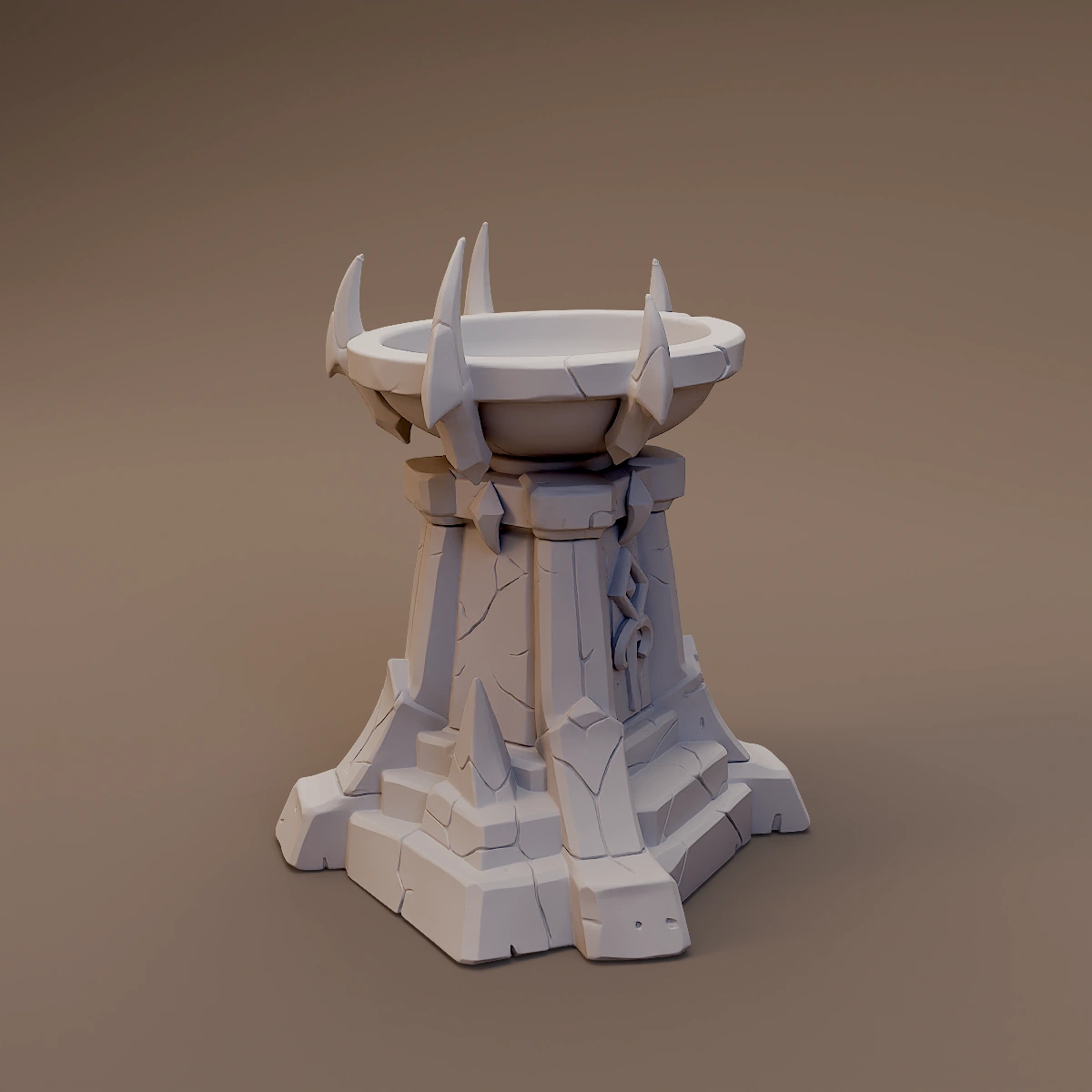 Horned Stone Brazier Pedestal