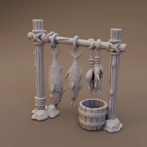 Fish Drying Rack with Bucket