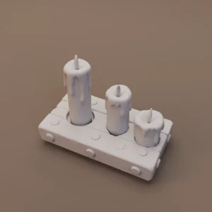 Three Candles on Tray