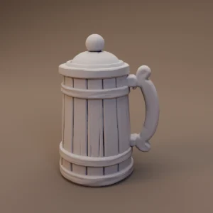 Lidded Wooden Tankard