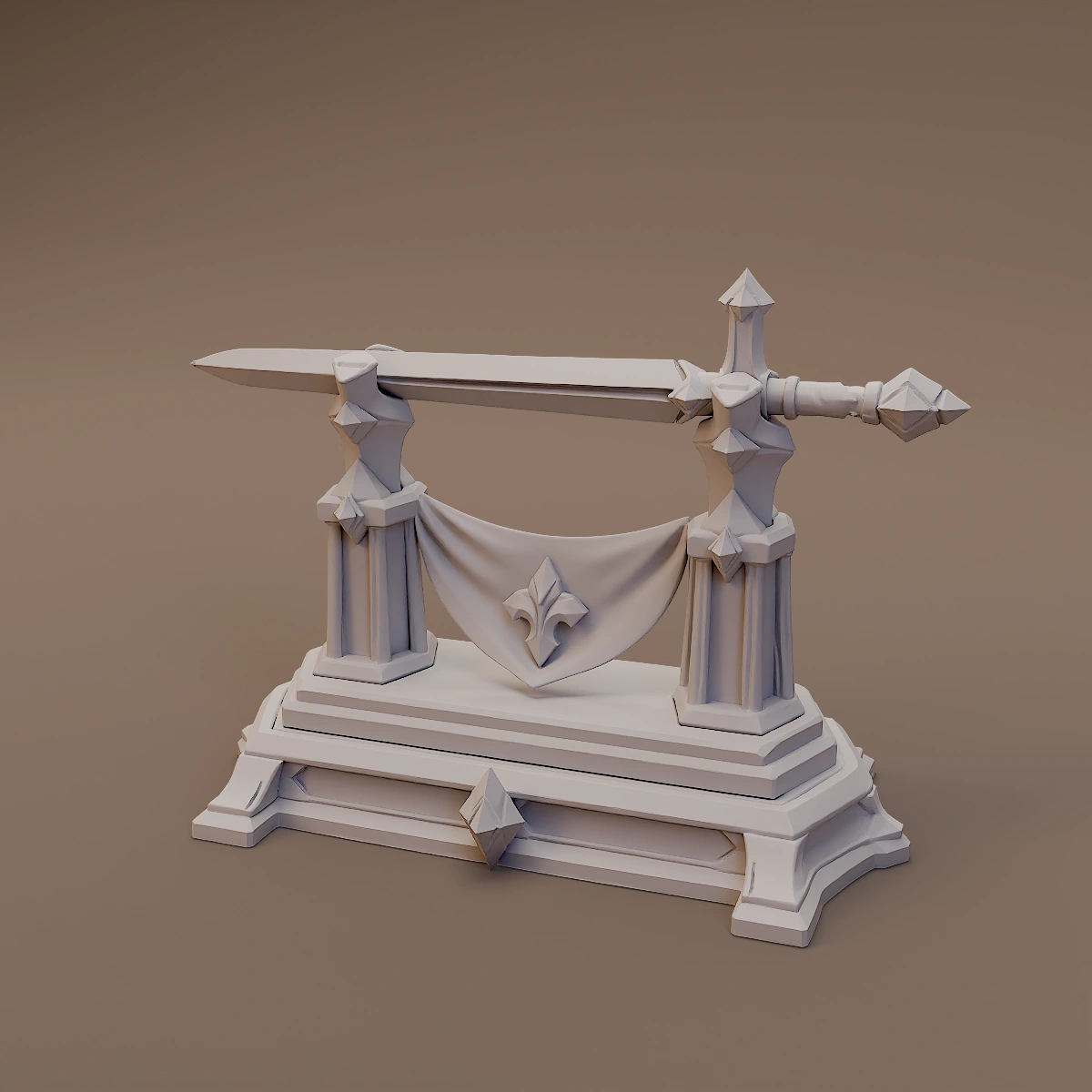 Draped Ceremonial Sword Rack