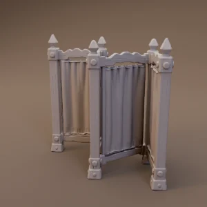 Curved Three Panel Room Screen
