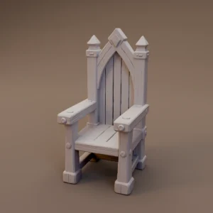 Pointed Arch Wooden Throne