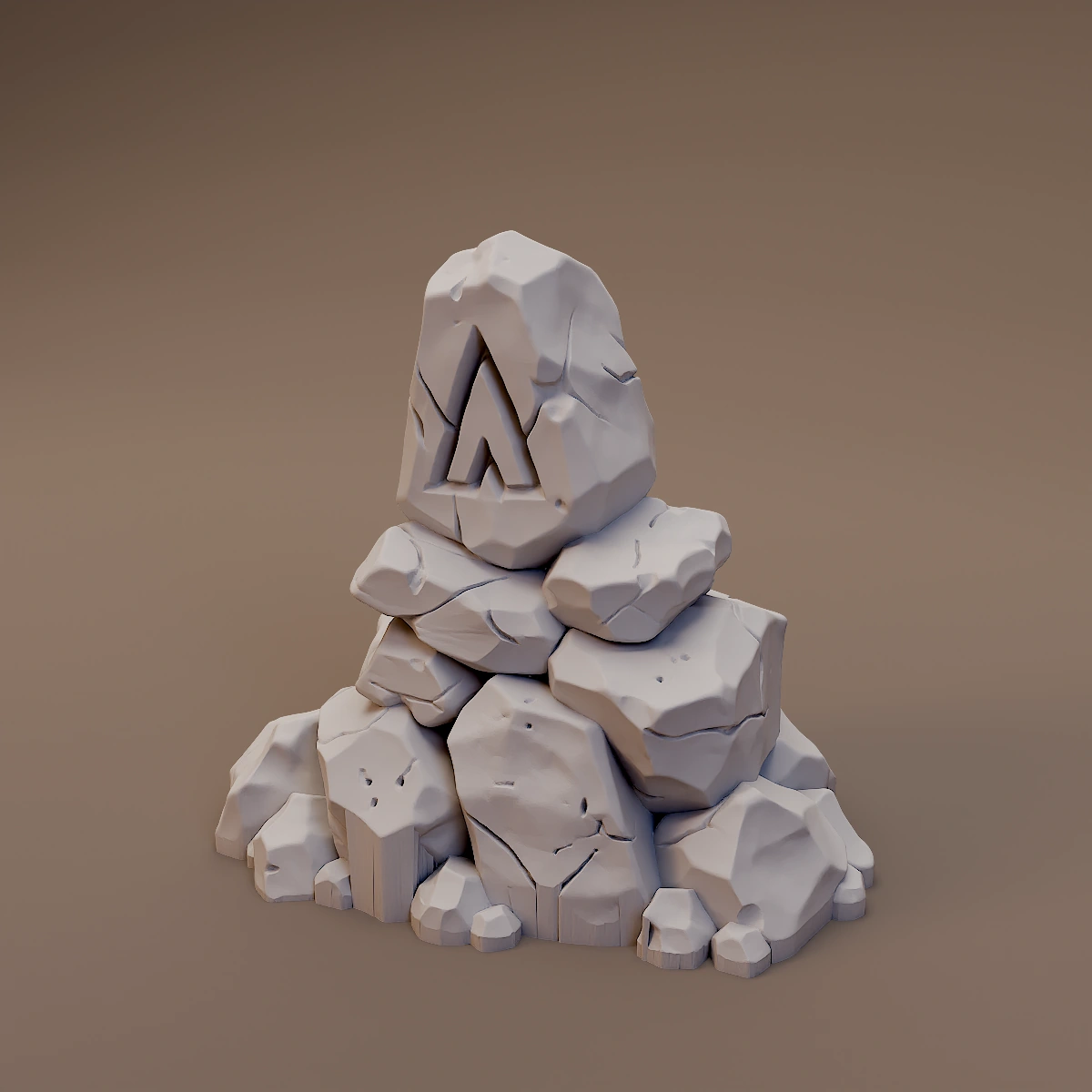 Rune Carved Stone Cairn
