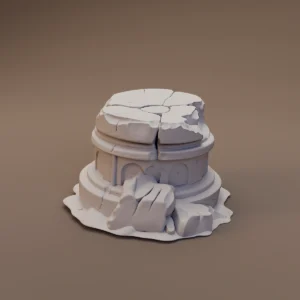 Broken Round Stone Pedestal