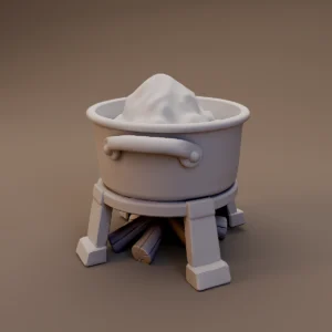 Cooking Pot on Wooden Stand