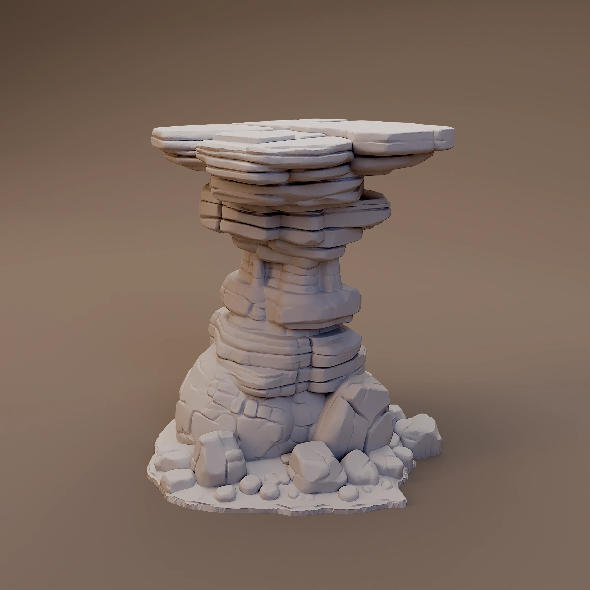 Tall Flat Topped Rock Pillar