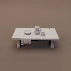 Low Dining Table with Mug