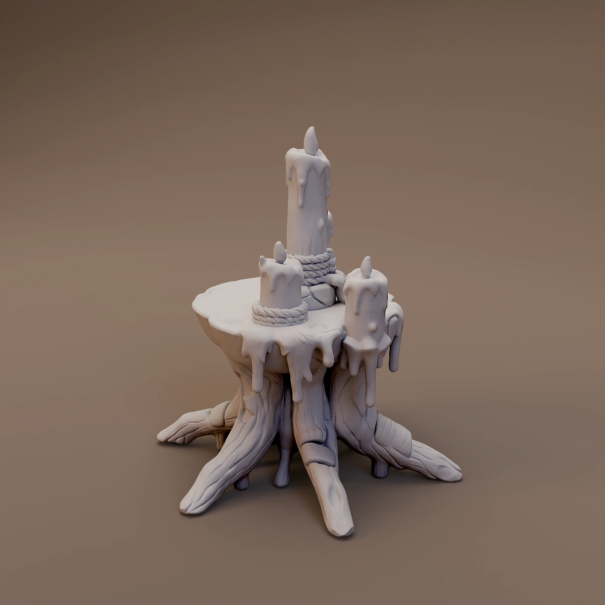 Tree Stump Candle Stand