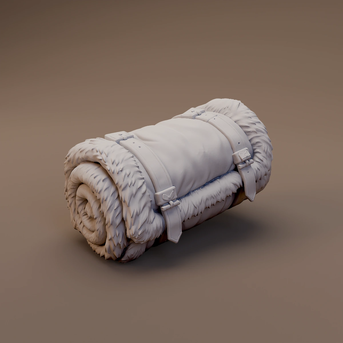 Fur Lined Rolled Bedroll