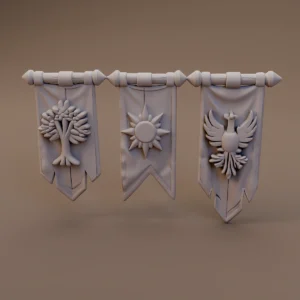 Three Heraldic Banners