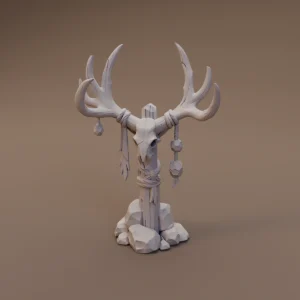 Antlered Animal Skull Totem