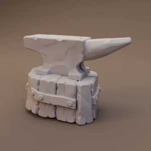 Anvil on Rough Wooden Base