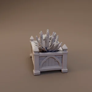 Fern in Carved Square Planter