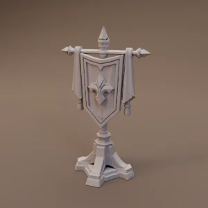 Fleur De Lis Banner on Stand
