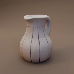 Plain Ribbed Clay Jug