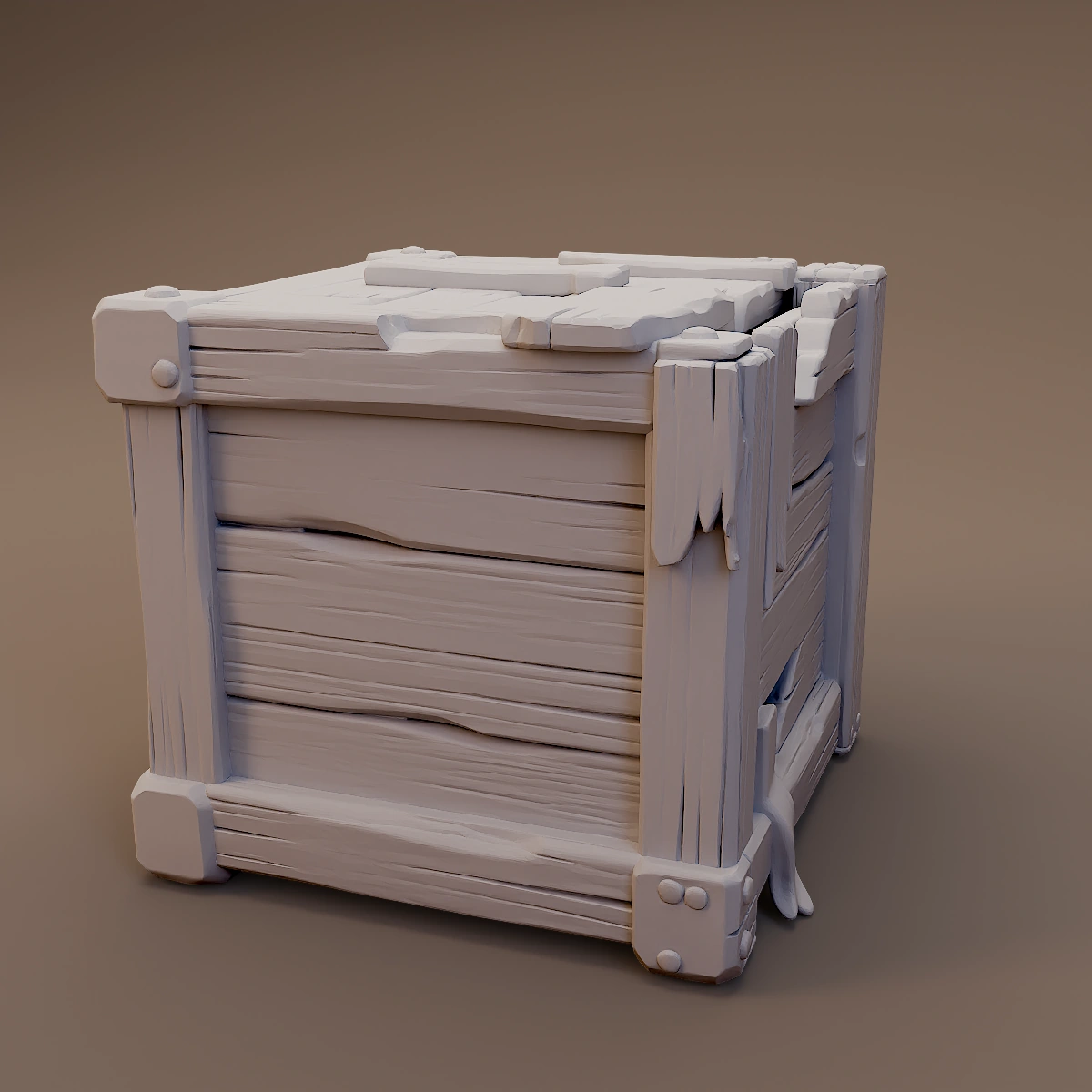 Damaged Braced Wooden Crate