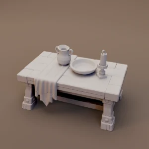 Cloth Draped Dining Table