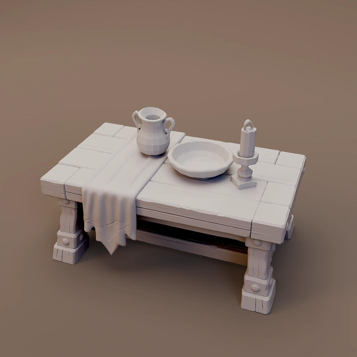 Cloth Draped Dining Table