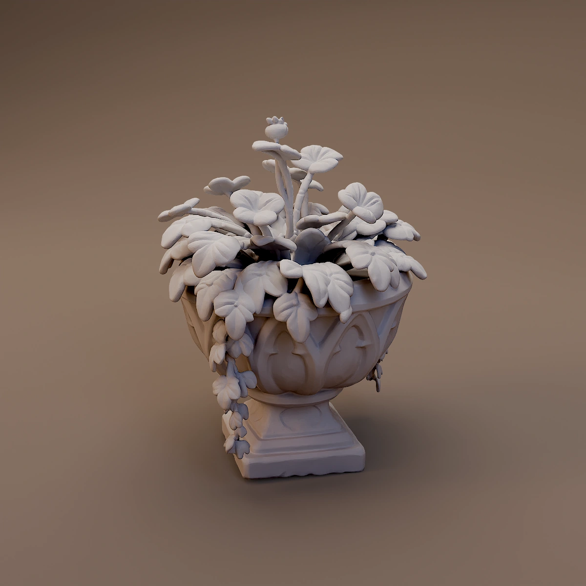 Flower Filled Stone Urn