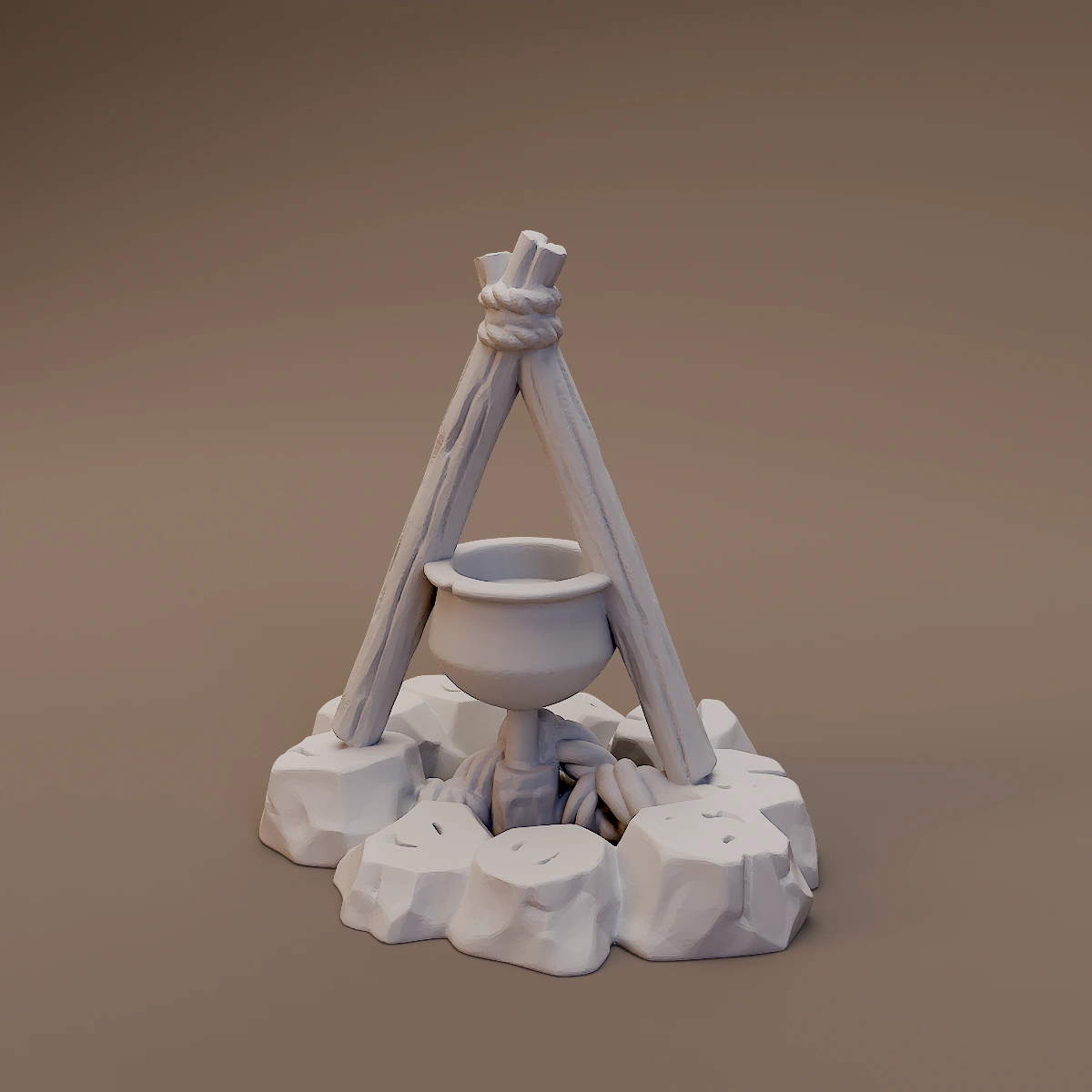 Stone Well with Single Winch Post