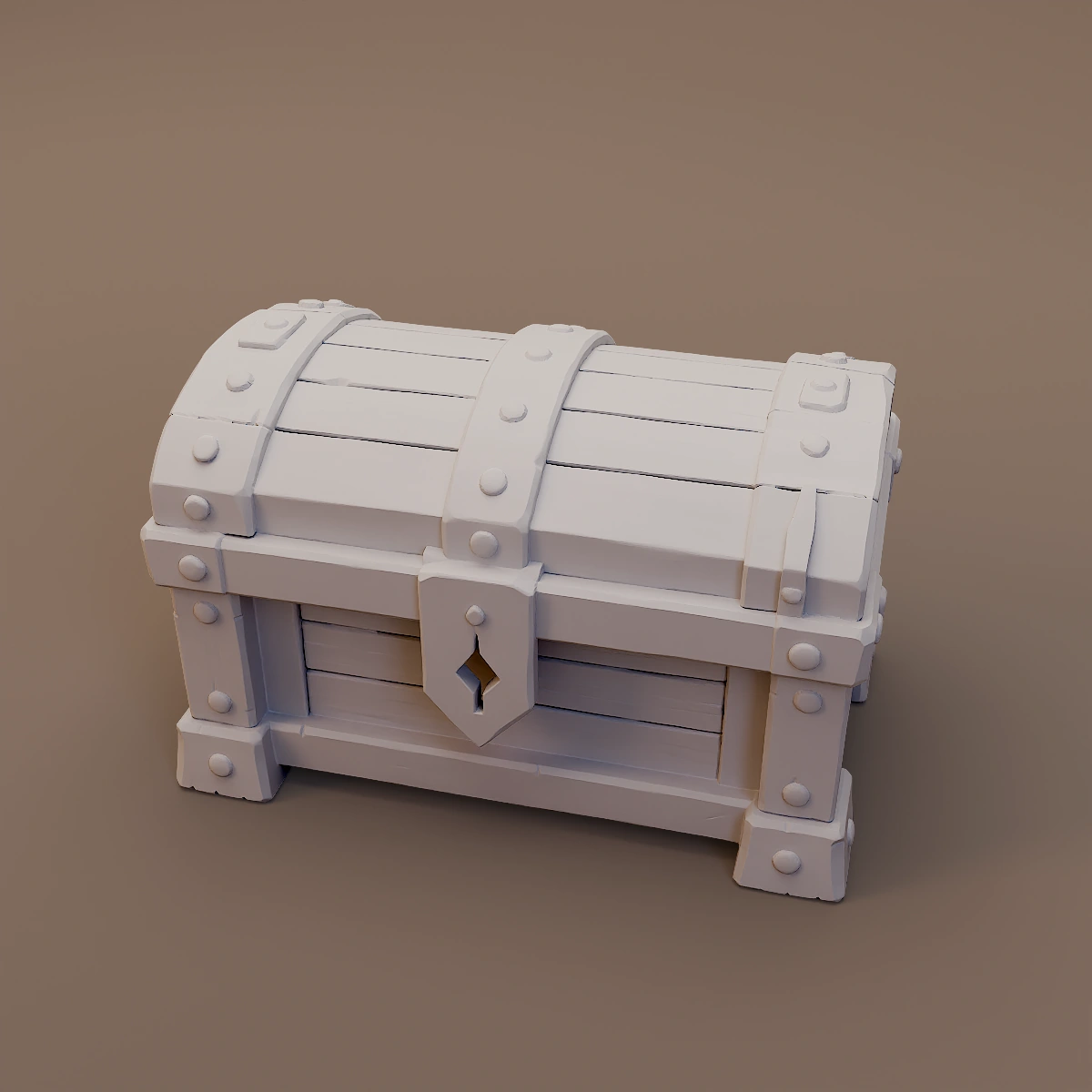 Plain Domed Wooden Chest