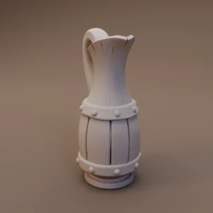 Wide Spout Wooden Jug