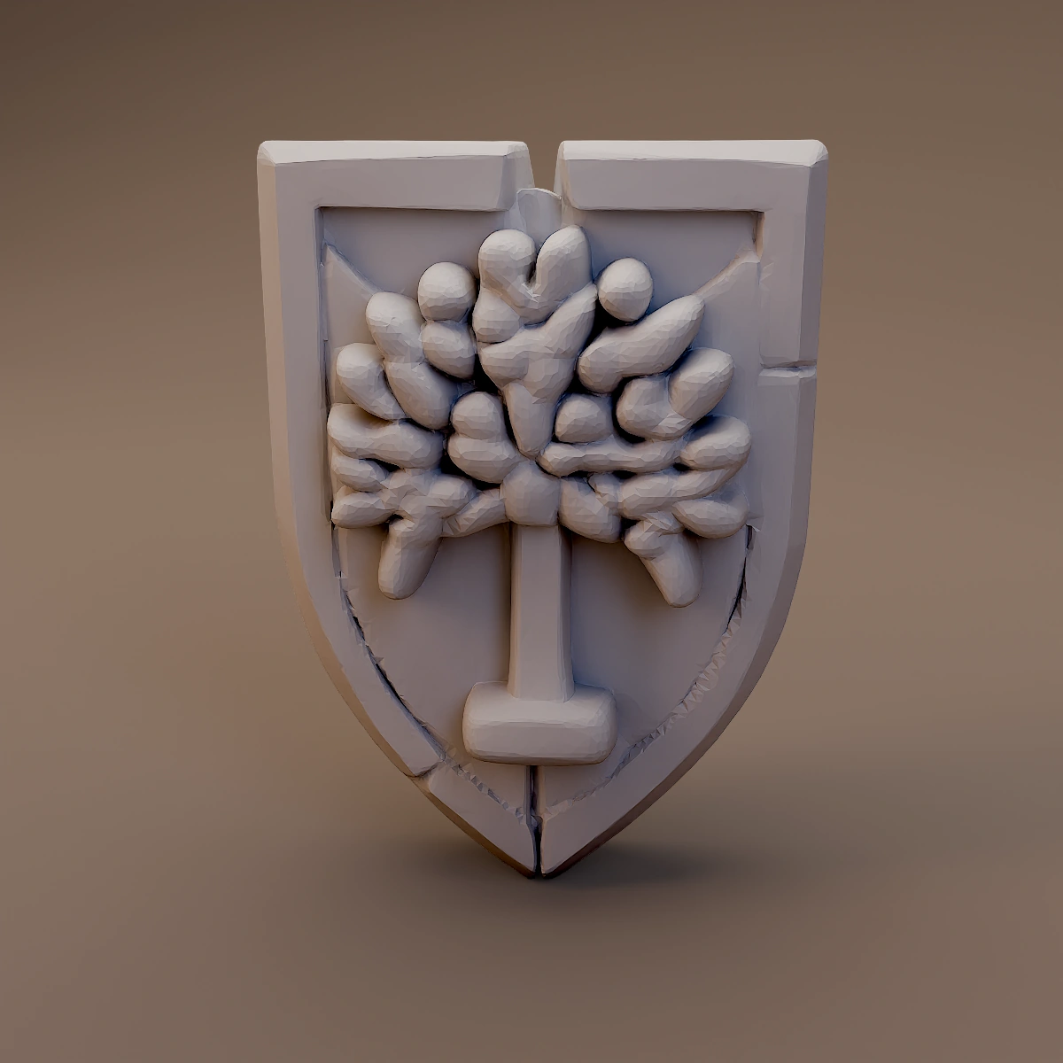 Tree Emblem Heraldic Shield