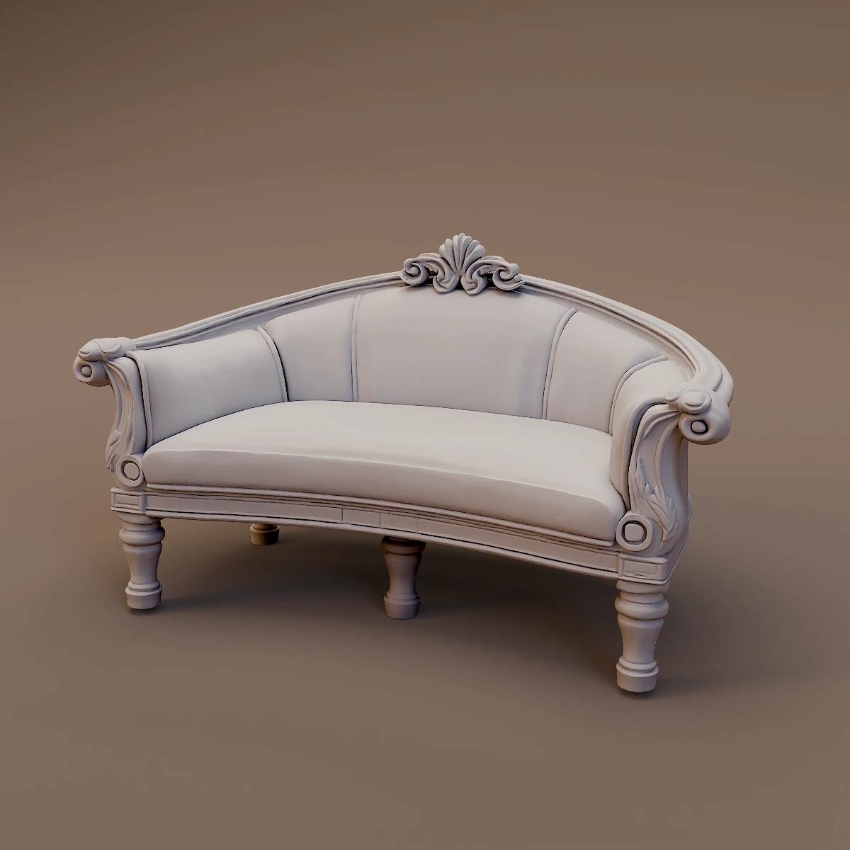 Ornate Curved Settee