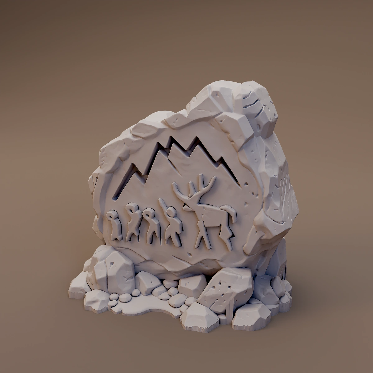 Cave Painting Stone Marker