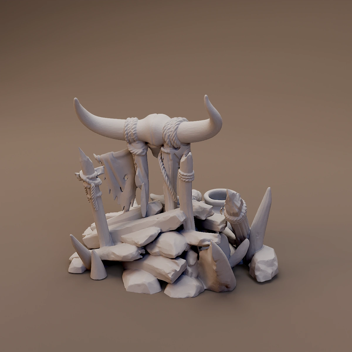 Horned Cooking and Bone Rack