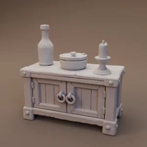 Sideboard with Bottle and Candle