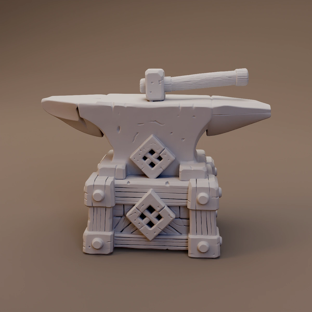 Anvil on Carved Stone Base