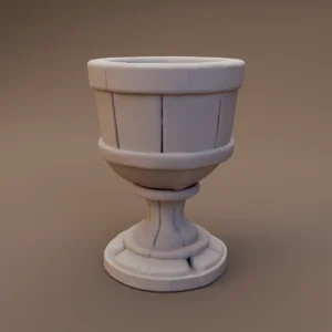 Broad Wooden Goblet