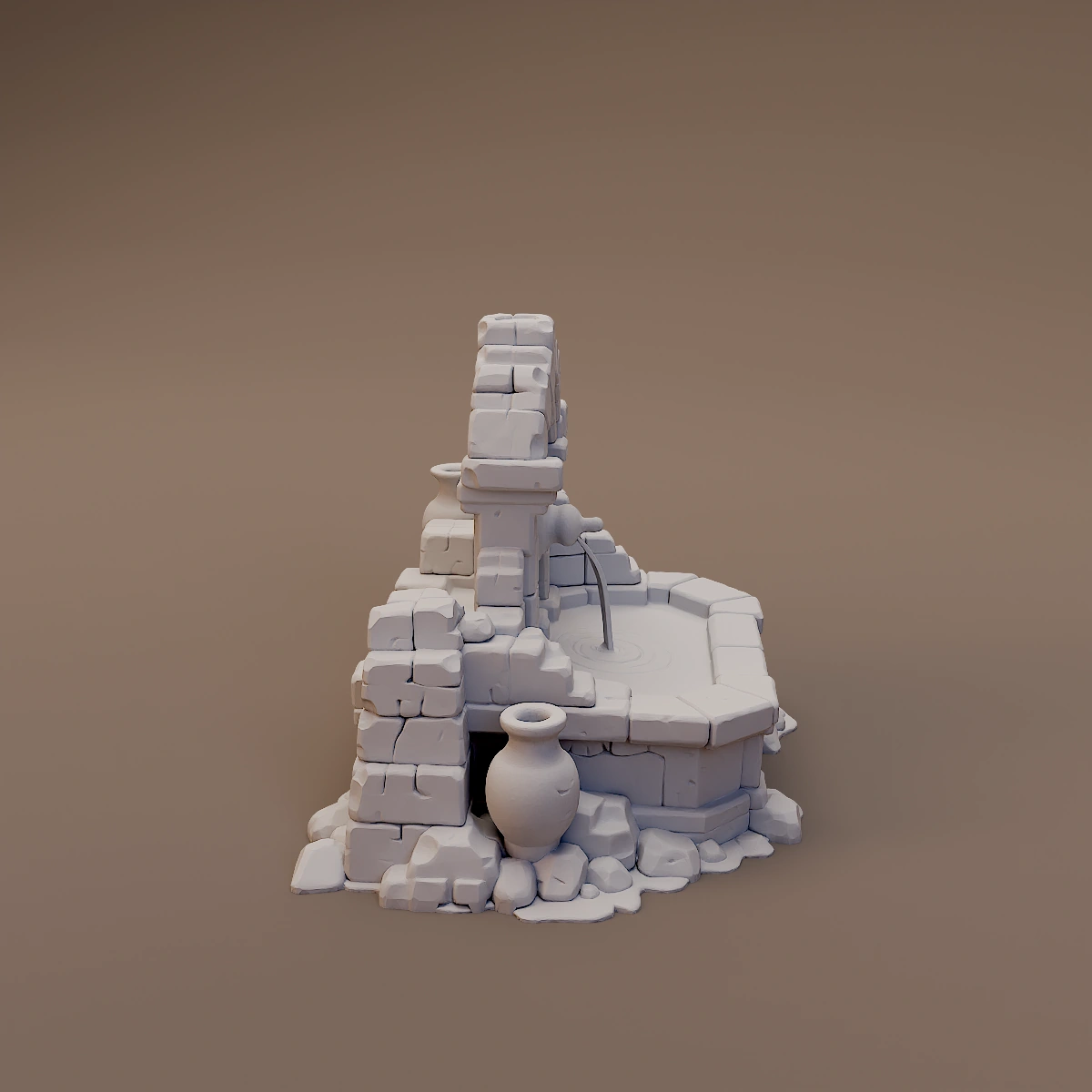 Ruined Stone Platform with Jars