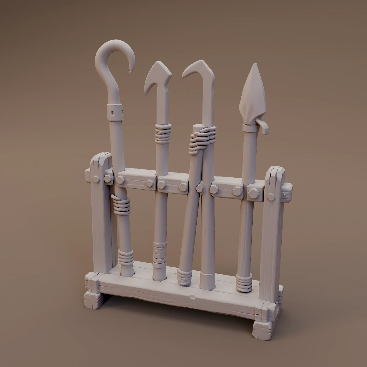 Long Handled Hook and Tool Rack