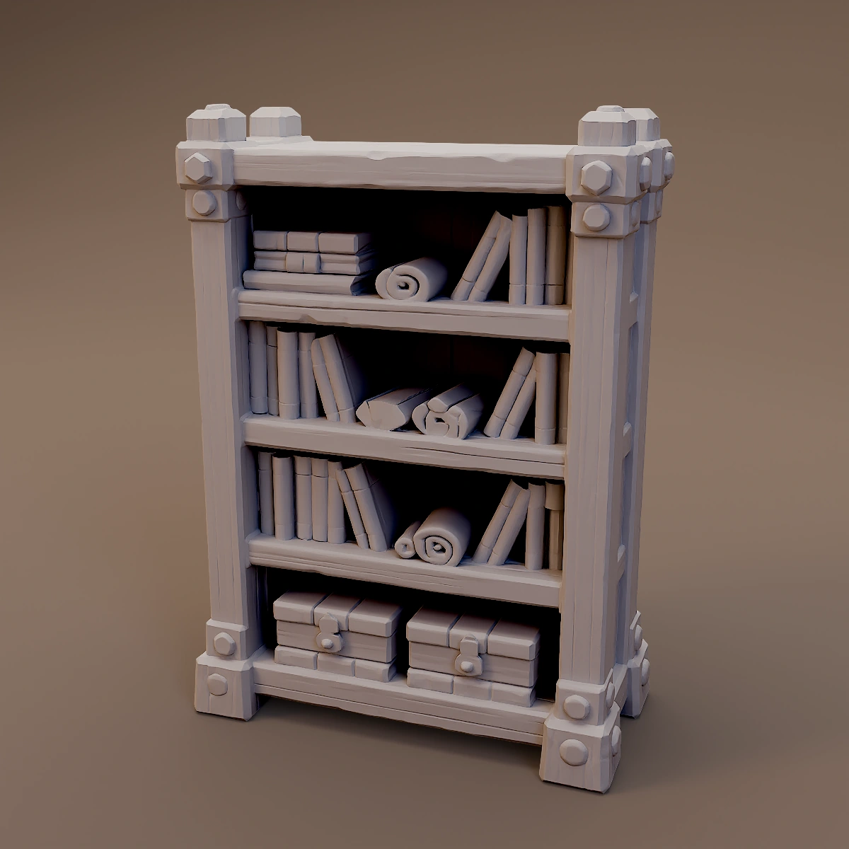 Open Wooden Bookcase
