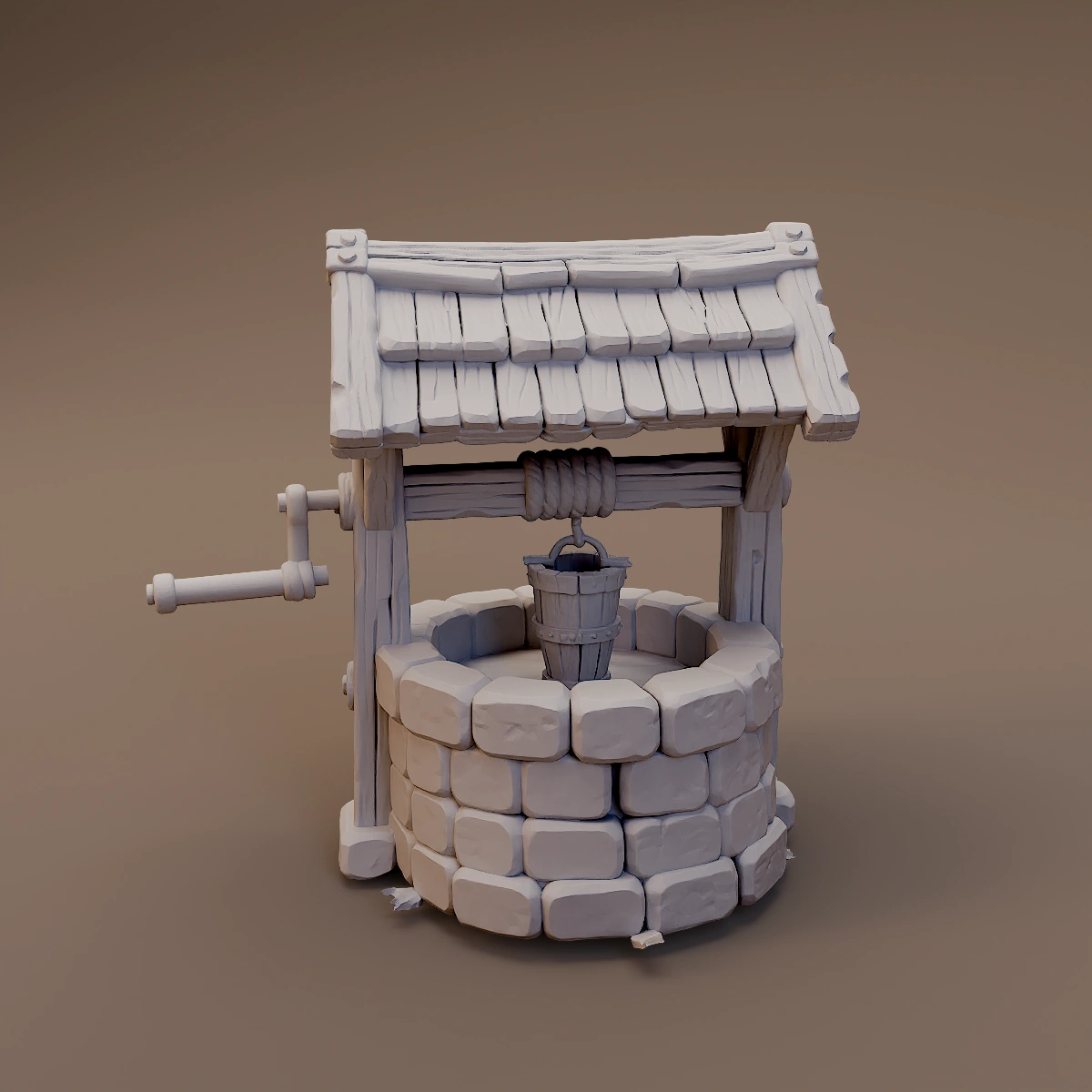 Wooden Winch Stone Well