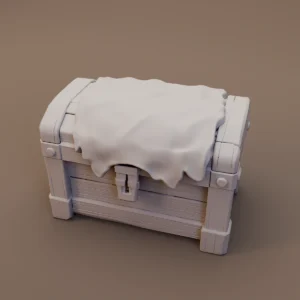 Cloth Draped Wooden Chest