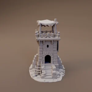 Stone Watchtower with Canopy