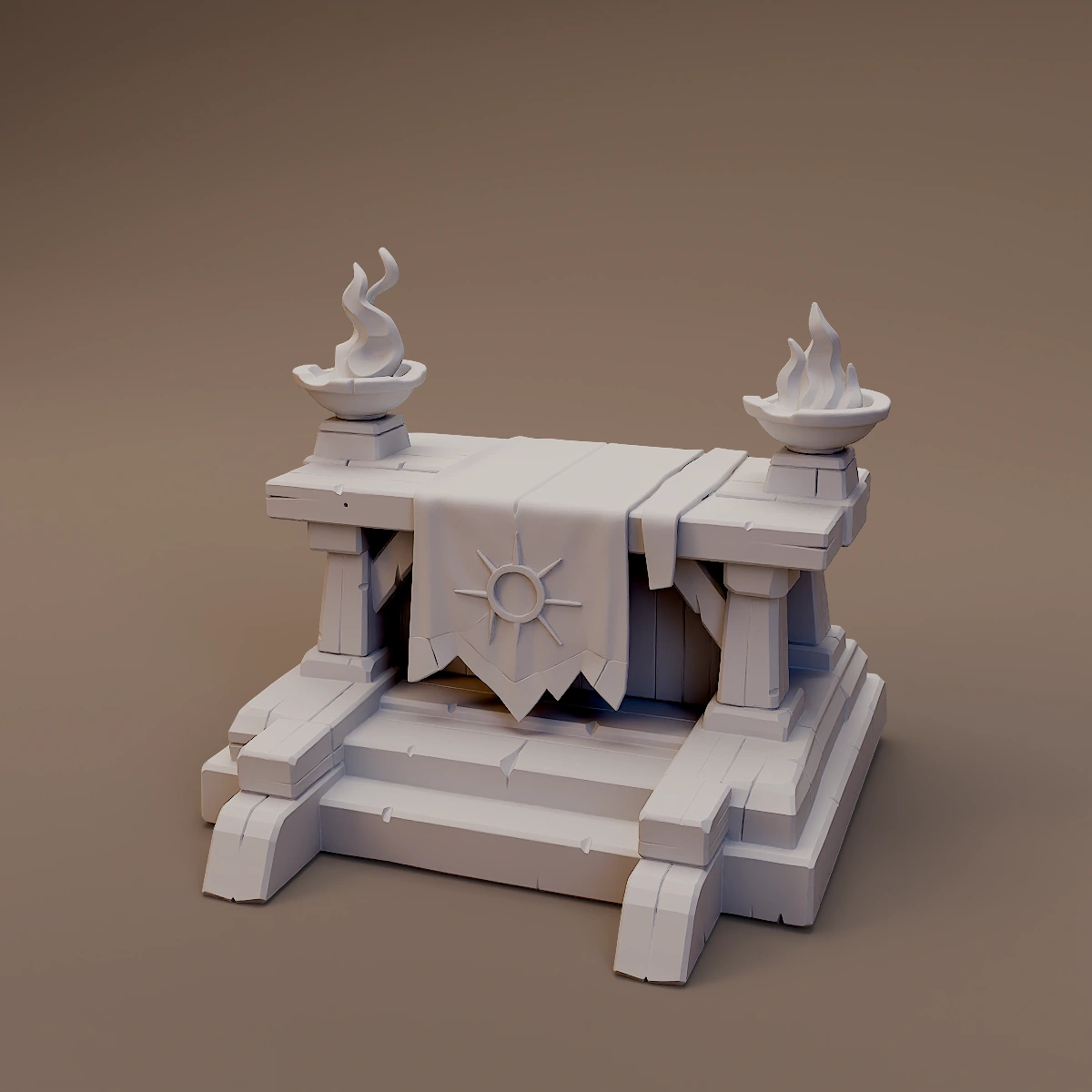 Flame Topped Ritual Altar