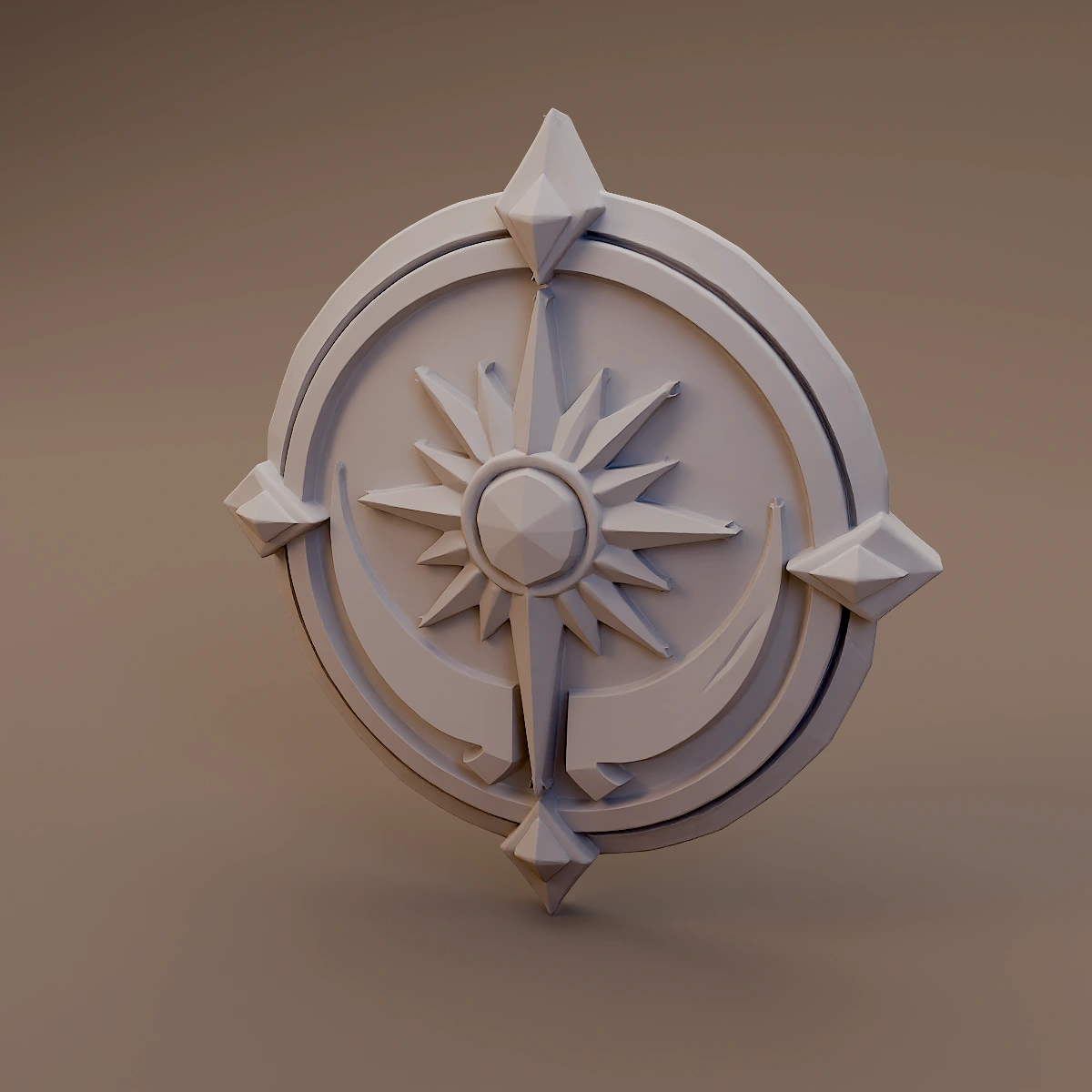 Round Sun Emblem Shield