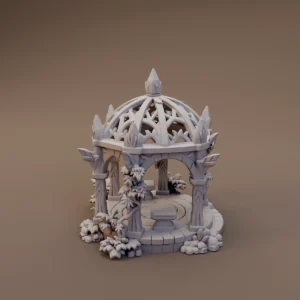 Domed Garden Pavilion with Bench