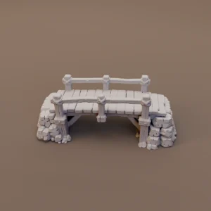 Small Stone Bridge with Wooden Rail