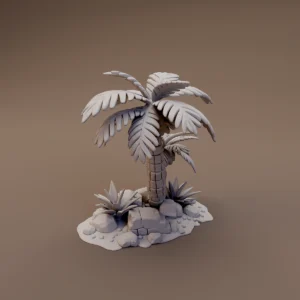 Palm Tree on Rocky Ground