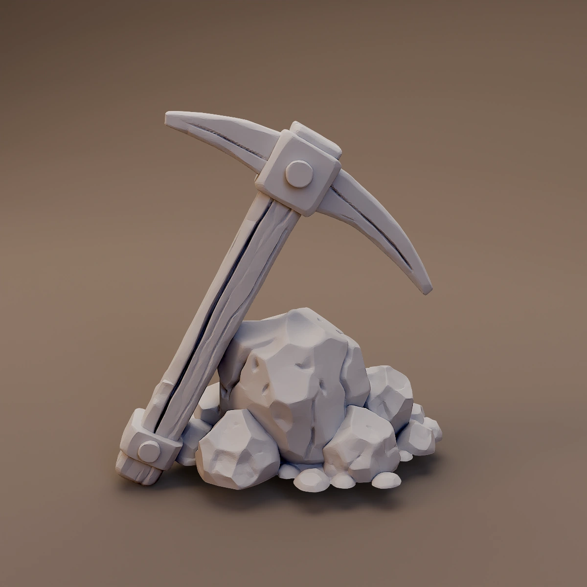 Mine Support Post on Rocks