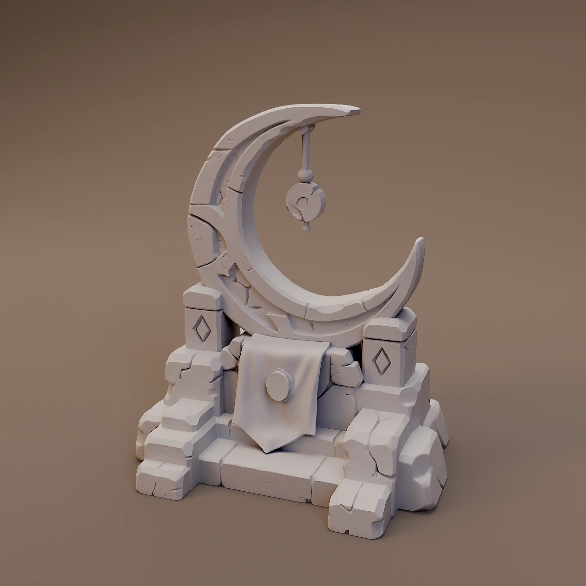 Crescent Moon Stone Altar